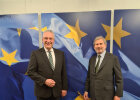Innenminister Joachim Herrmann und EU-Kommissar für Haushalt und Verwaltung, Johannes Hahn