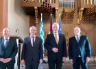 Vizepräsident Dr. Gerhard Weinmann, Neuer Präsident Hubert Strobel, Innenminister Joachim Herrmann und ehemaliger Präsident Rudolf Emmert