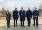 Innenminister Joachim Herrmann, Gründungspräsidenten Prof. Dr. Dr. Hans Jürgen Prömel und den Kanzler der TU Nürnberg Dr. Markus Zanner, Dr. Michael Fraas, Wirtschafts- und Wissenschaftsreferent der Stadt Nürnberg und weitere Frau