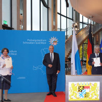 Innenminister Joachim Herrmann mit Werner Strößner und Dr. Claudia Strößner