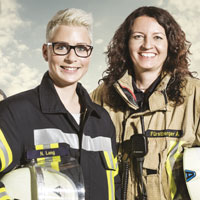 Ausschnitt Kampagnenlogo 'Frauen zur Feuerwehr'